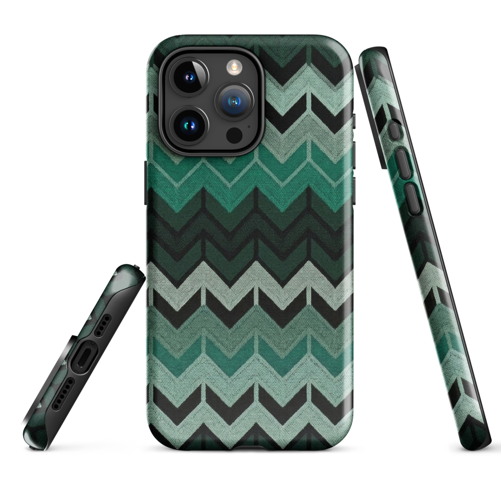 Green Chevron Tough Case for iPhone®