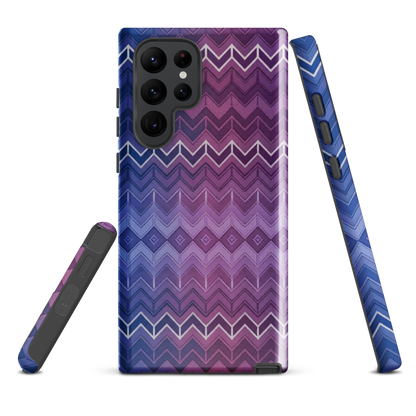 Purple & Blue Classic Chevron Print Tough Case for Samsung