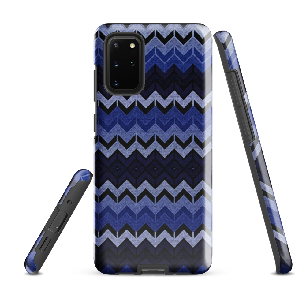 Blue Chevron Pattern Tough Case for Samsung