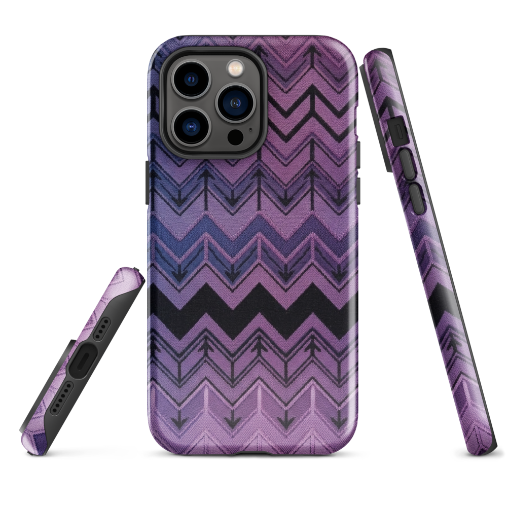 Purple Chevron & Blue Pattern Tough Case for iPhone®