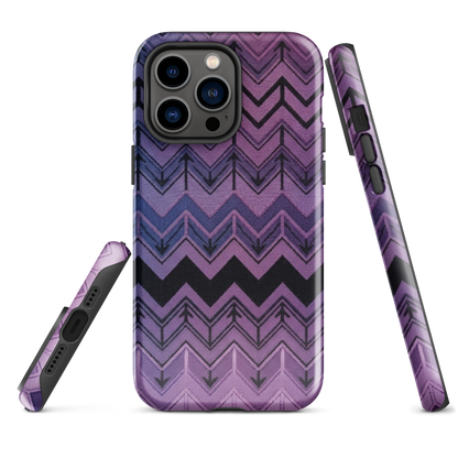 Purple Chevron & Blue Pattern Tough Case for iPhone®