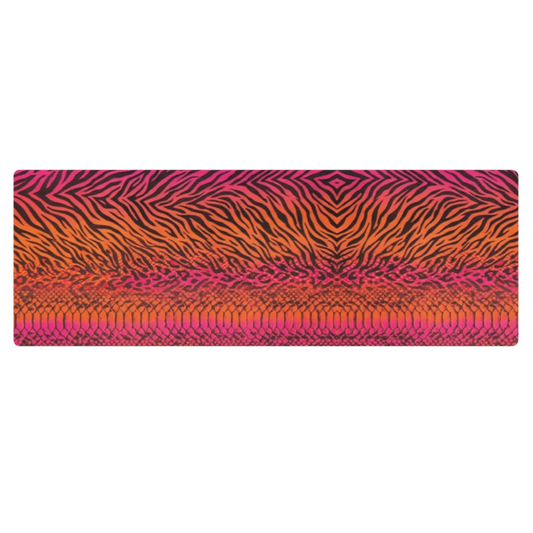 Orange & Pink Snake Skin Zebra & Leopard Print Pilates Yoga Mat