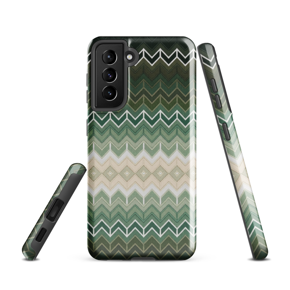 Green Chevron Classic White Pattern Tough Case for Samsung
