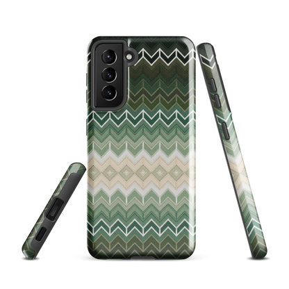 Green Chevron Classic White Pattern Tough Case for Samsung