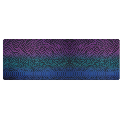 Blue Teal & Purple Snake Skin Leopard & Zebra Print Pilates Yoga Mat