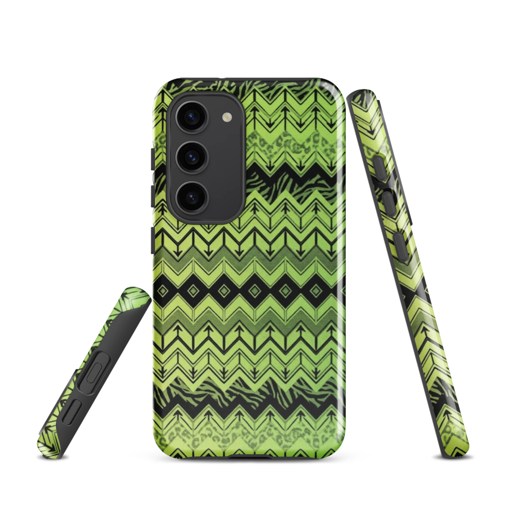 Lime Green Zebra & Leopard Print Chevron Tough Case for Samsung