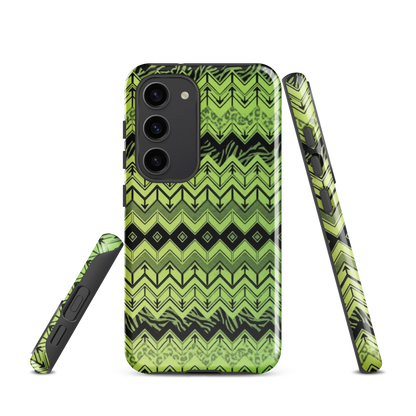 Lime Green Zebra & Leopard Print Chevron Tough Case for Samsung