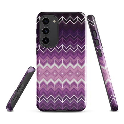Purple Classic Chevron White Pattern Tough Case for Samsung
