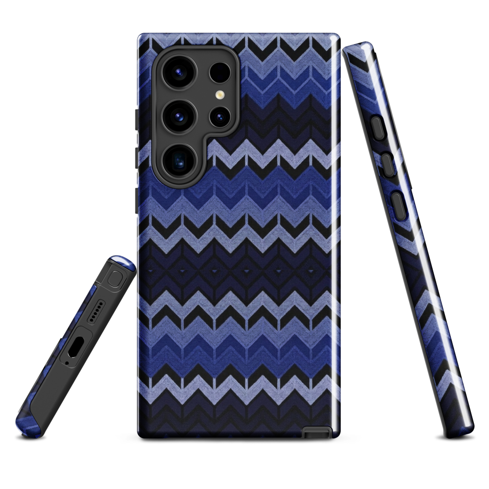 Blue Chevron Pattern Tough Case for Samsung