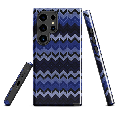 Blue Chevron Pattern Tough Case for Samsung