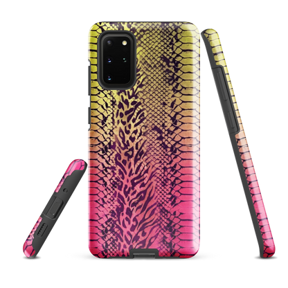 Yellow & Pink Snake Skin & Leopard Print Tough Case for Samsung