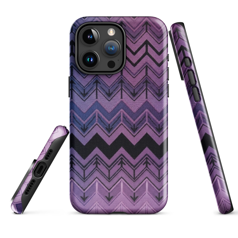 Purple Chevron & Blue Pattern Tough Case for iPhone®