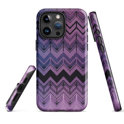 Purple Chevron & Blue Pattern Tough Case for iPhone®