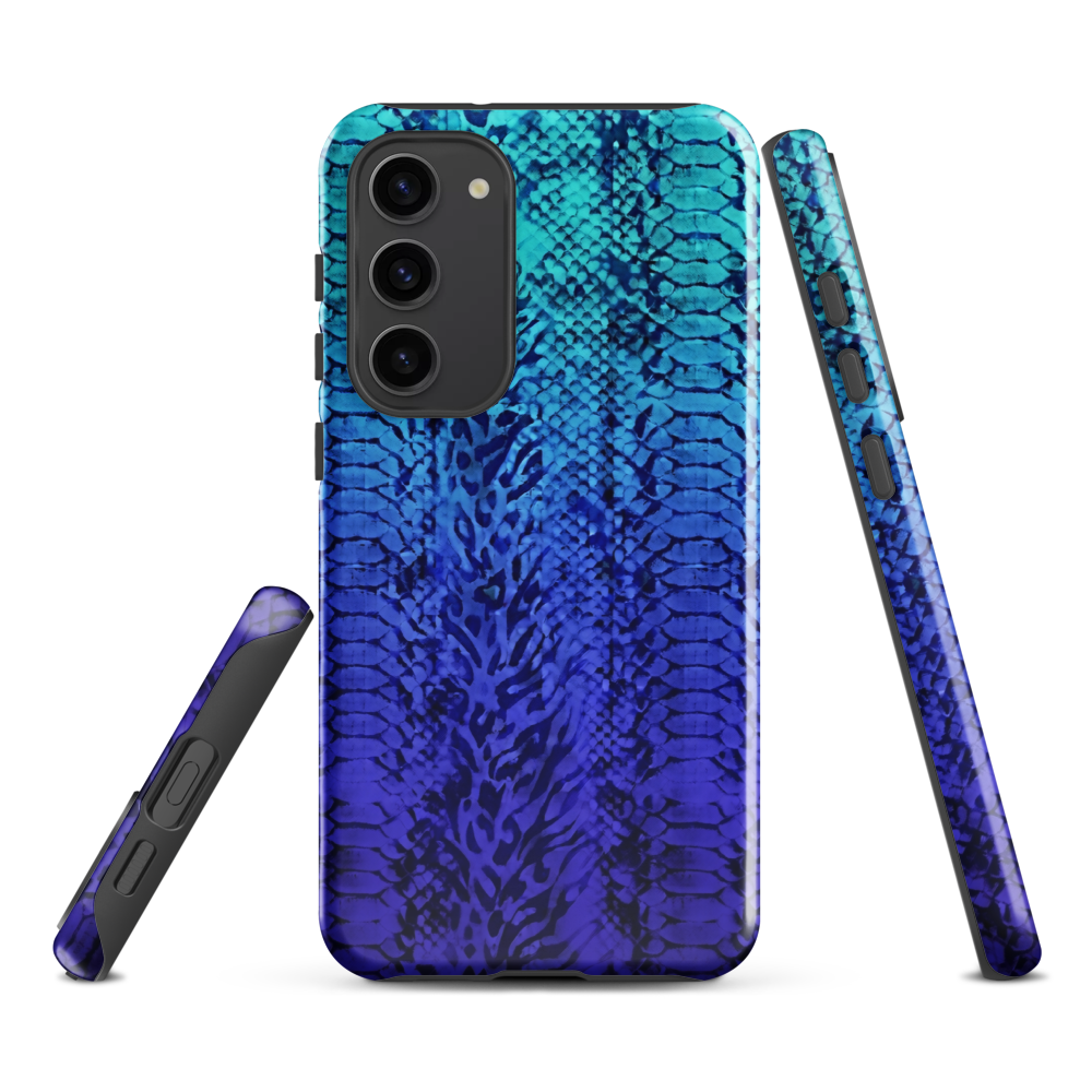 Vibrant Blue Snake & Leopard Print Tough Case for Samsung