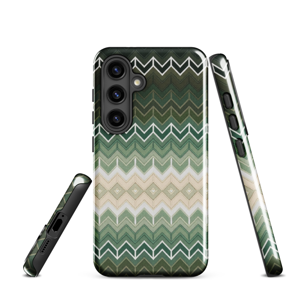Green Chevron Classic White Pattern Tough Case for Samsung