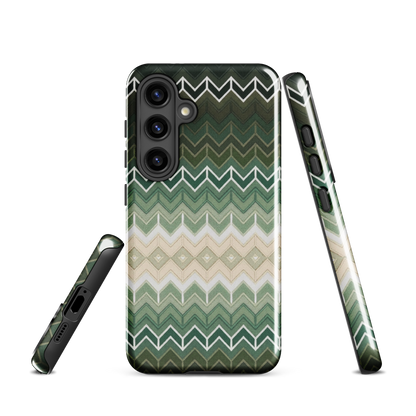 Green Chevron Classic White Pattern Tough Case for Samsung