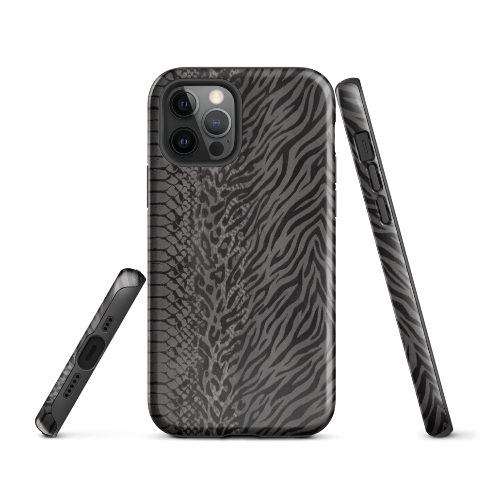Dark Gray Zebra Print y2k inspired Tough Case for iPhone®