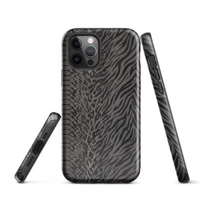 Dark Gray Zebra Print y2k inspired Tough Case for iPhone®