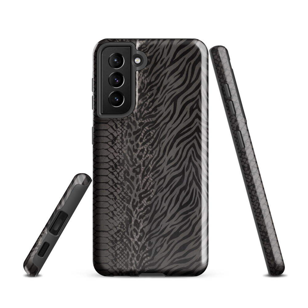 Black and Gray Zebra and Leopard print Tough Case for Samsung
