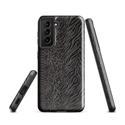 Black and Gray Zebra and Leopard print Tough Case for Samsung