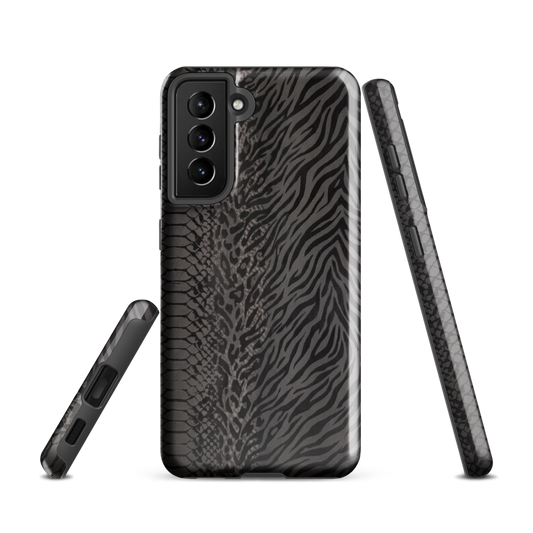 Black and Gray Zebra and Leopard print Tough Case for Samsung