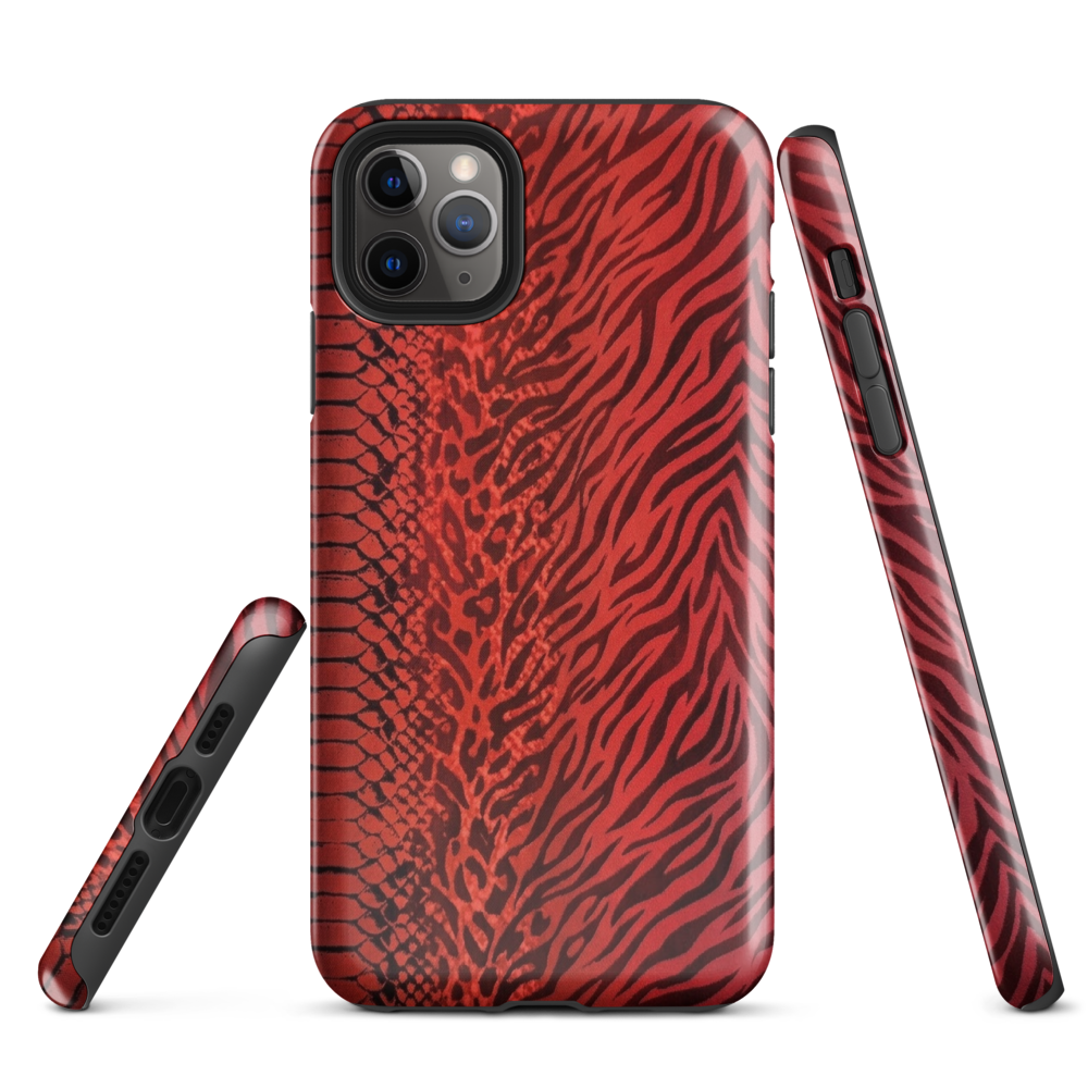 Red Zebra Snake & Leopard Print Tough Case for iPhone®