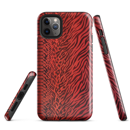 Red Zebra Snake & Leopard Print Tough Case for iPhone®