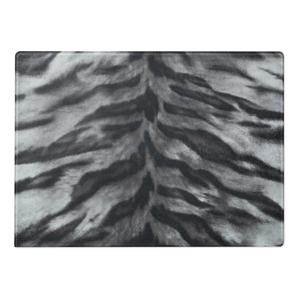 Gray Tiger Print Glass Cutting Board