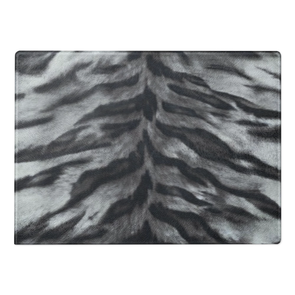 Gray Tiger Print Glass Cutting Board