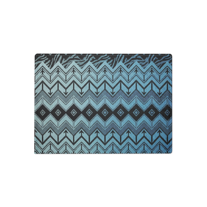 Blue Zebra & Leopard Print Special Edition Chevron Pattern Glass Cutting Board