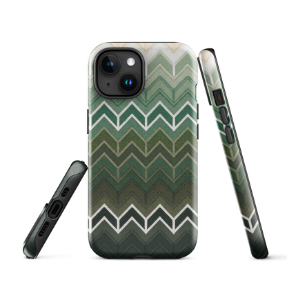 Green Chevron Tough Case for iPhone®