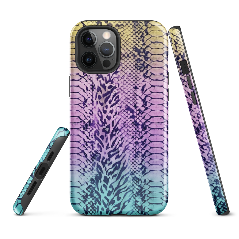 Faded Rainbow Snake Skin Zebra & Leopard Print Tough Case for iPhone®
