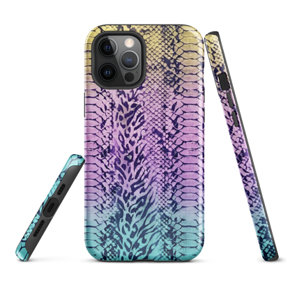 Faded Rainbow Snake Skin Zebra & Leopard Print Tough Case for iPhone®