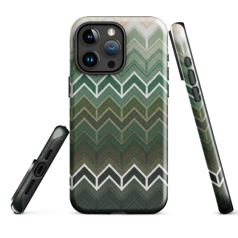 Green Chevron Tough Case for iPhone®