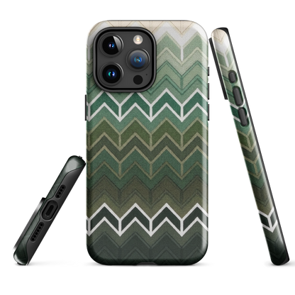 Green Chevron Tough Case for iPhone®