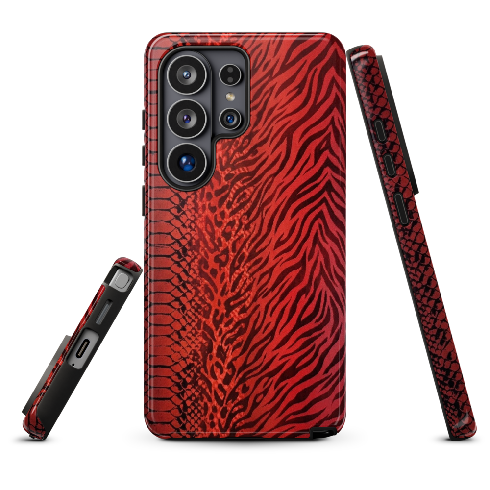 Red Zebra Snake & Leopard Print Tough Case for Samsung
