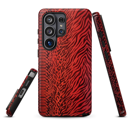 Red Zebra Snake & Leopard Print Tough Case for Samsung