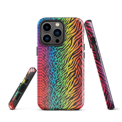 Vibrant Rainbow Snake Skin Leopard & Zebra Print Case for iPhone®