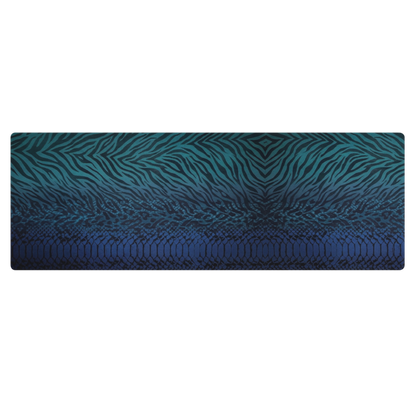 Teal & Blue Zebra Snake & Leopard Print Pilates Yoga Mat
