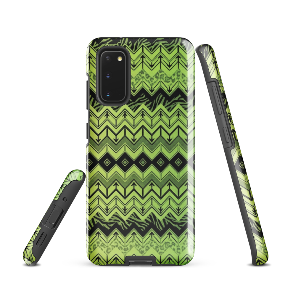 Lime Green Zebra & Leopard Print Chevron Tough Case for Samsung
