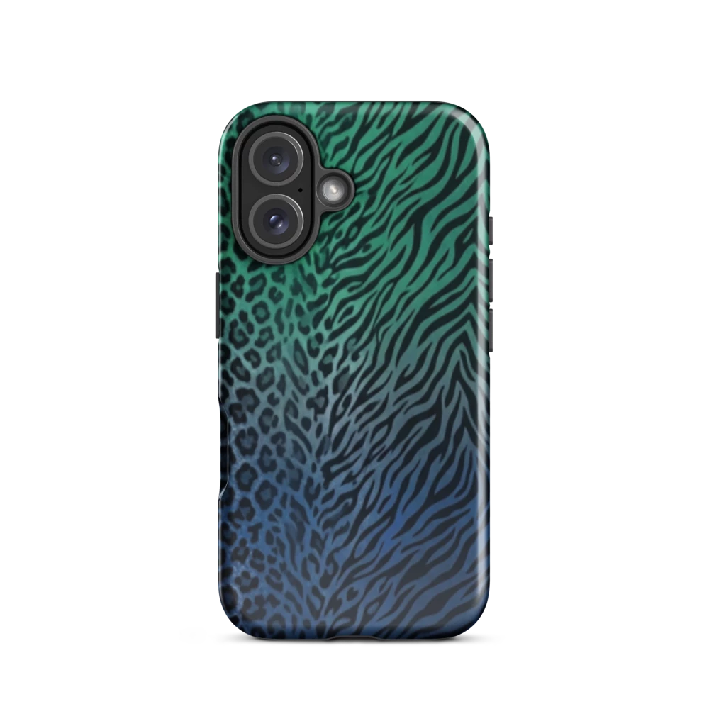 Blue to Teal Zebra & Leopard Print  Tough Case for iPhone®