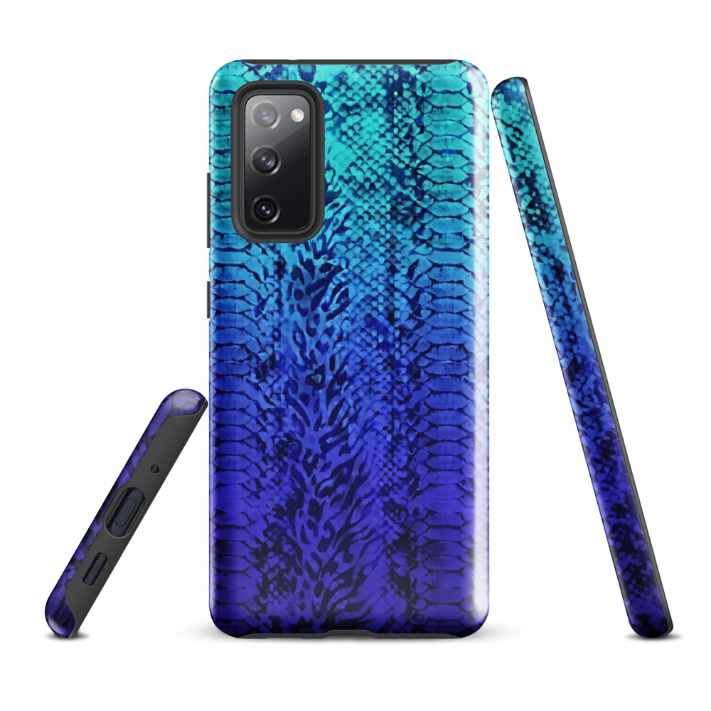 Vibrant Blue Snake & Leopard Print Tough Case for Samsung