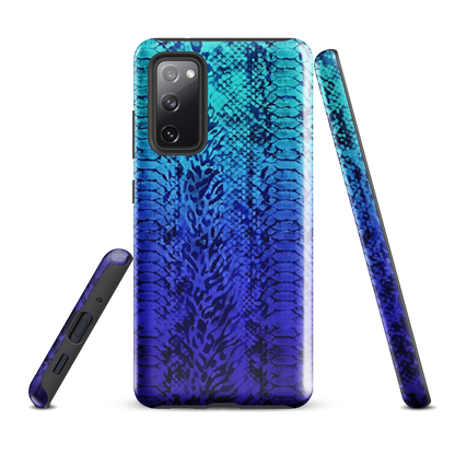 Vibrant Blue Snake & Leopard Print Tough Case for Samsung