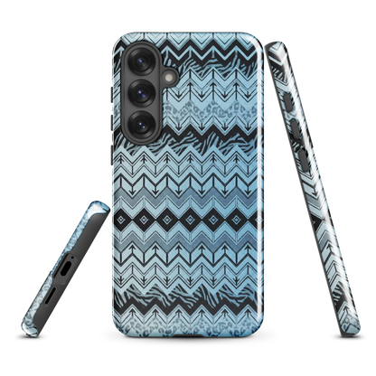 Blue Chevron Pattern Leopard & Zebra Print Tough Case for Samsung