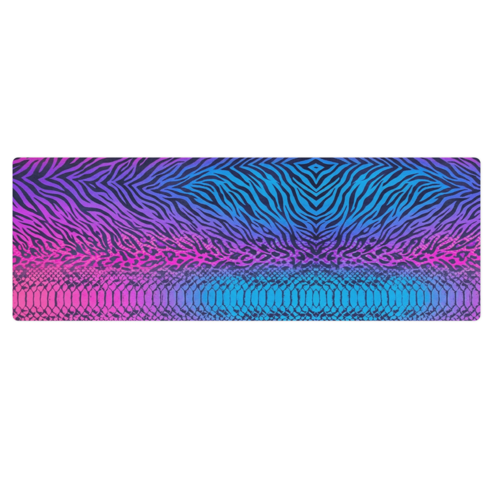 Neon Pink & Purple Snake Skin & Leopard Print Pilates Yoga Mat