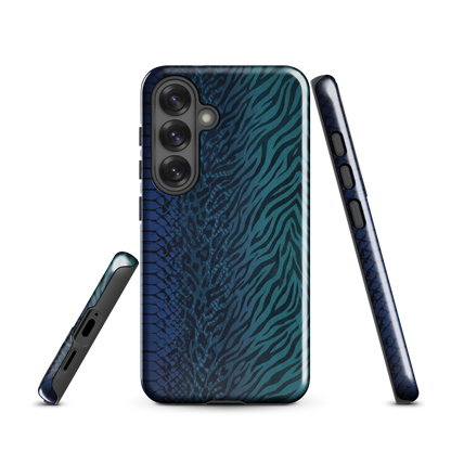 Blue & Teal Snake Skin Zebra & Leopard Print Tough Case for Samsung