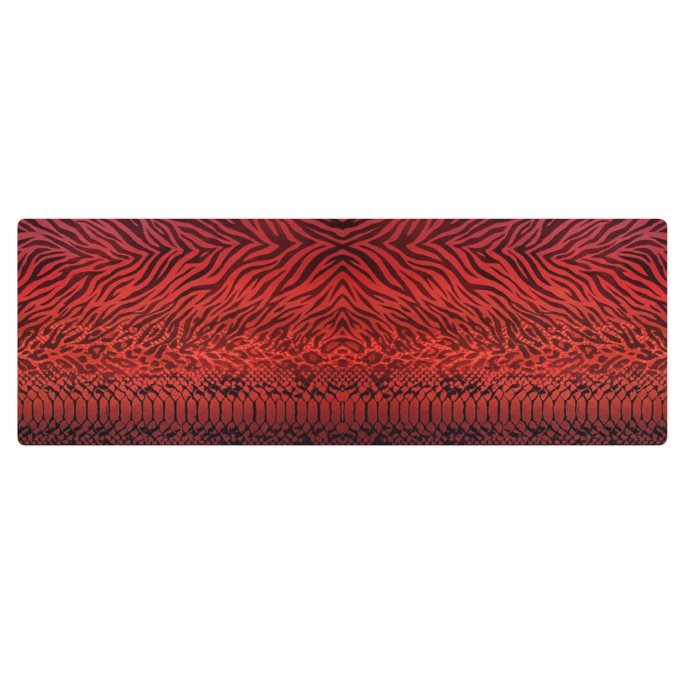 Red Leopard & Zebra Print Pilates Yoga Mat