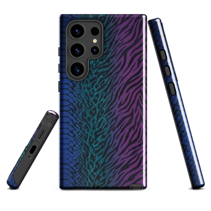 Blue to Purple Dark Snake Zebra & Leopard Print Tough Case for Samsung