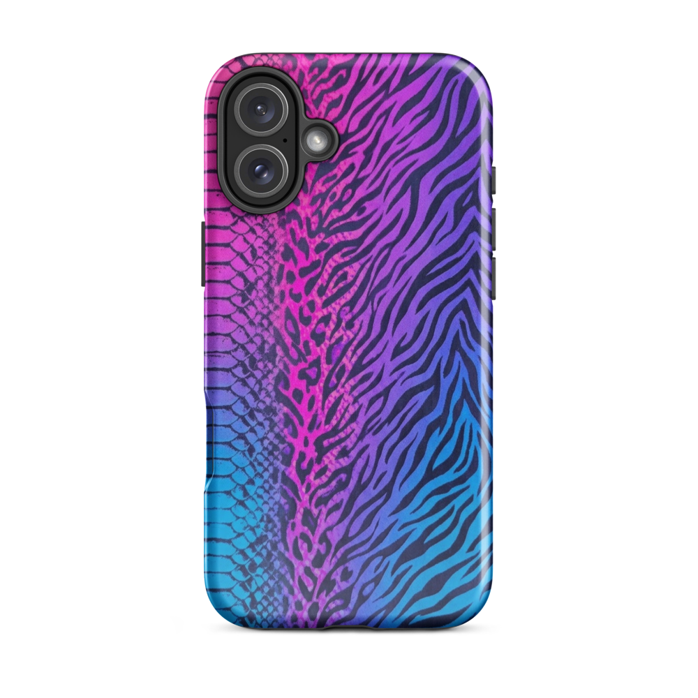 Pink & Blue Snake Skin Leopard & Zebra Print Tough Case for iPhone®