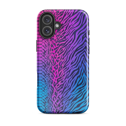 Pink & Blue Snake Skin Leopard & Zebra Print Tough Case for iPhone®